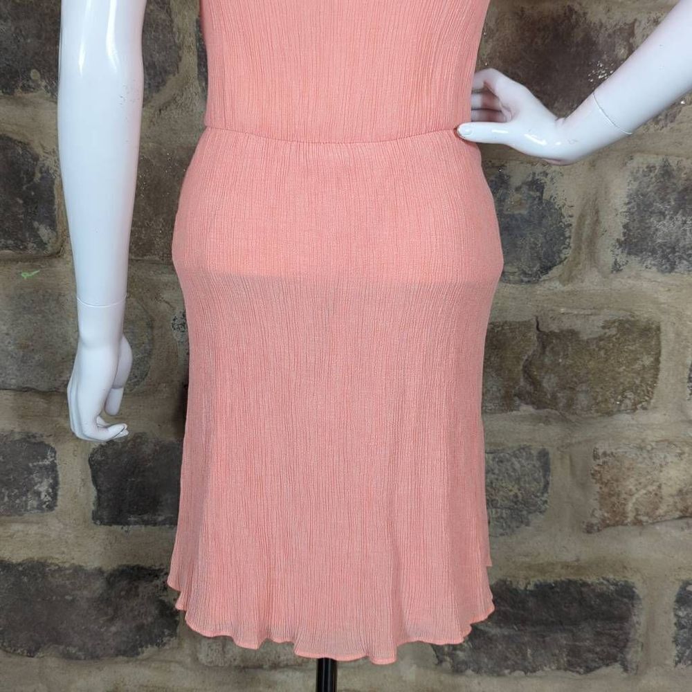 EVERLY Dress Woman's Small Light Pink Cold Shoulder Ruffled Crinkle Keyhole‎ - Picture 7 of 10